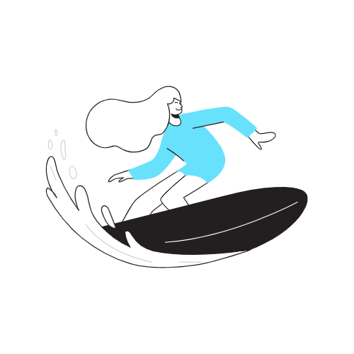 Illustration surfeuse - Agence Web Le Havre
